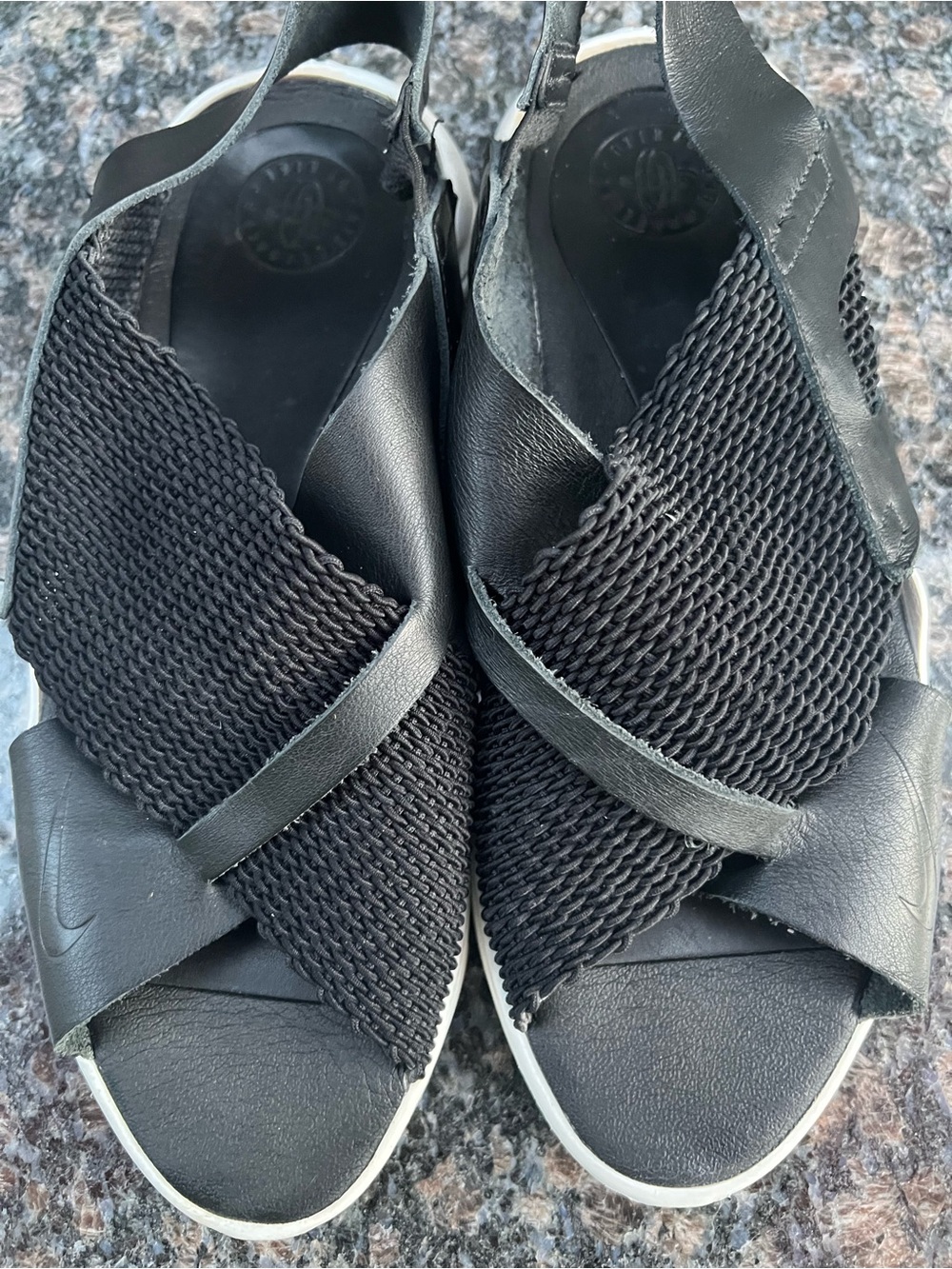 Nike Black Women's Knit Crisscross Sandals